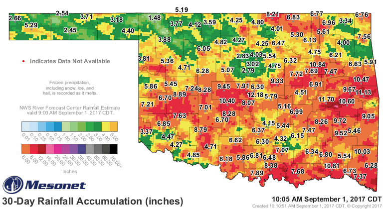 August Rainfall and the Drought