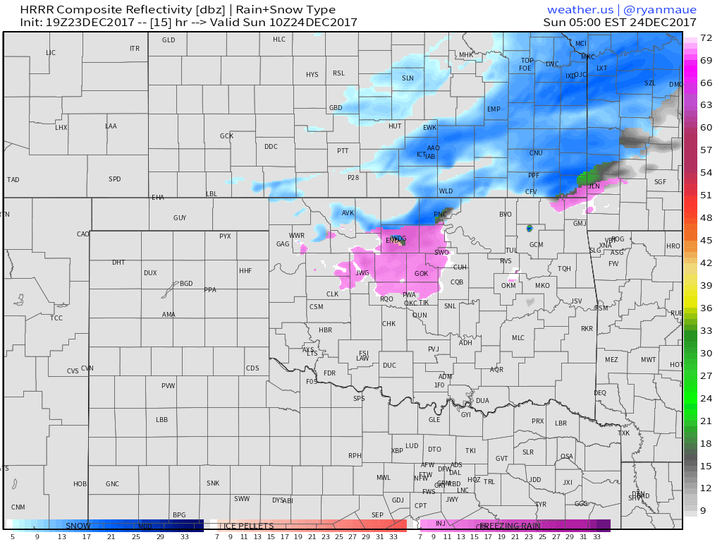Ice and Snow in the Morning, Virga Snow Christmas Day, and More Ice Coming Tuesday
