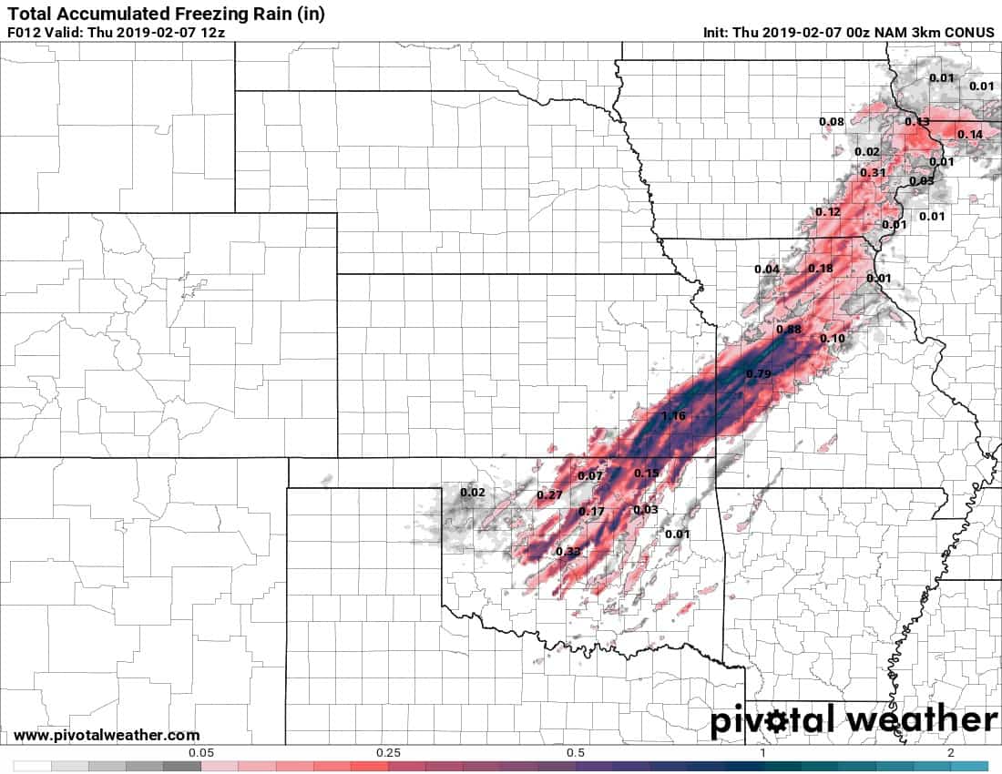 Latest on Ice Totals and Severe Storms