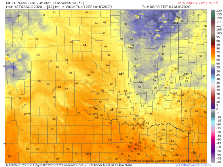 Cooler Start to Week with Some Rain