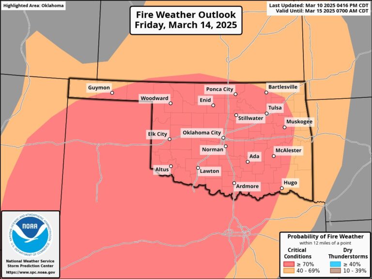 Widespread Wildfires Friday and Severe Weather East