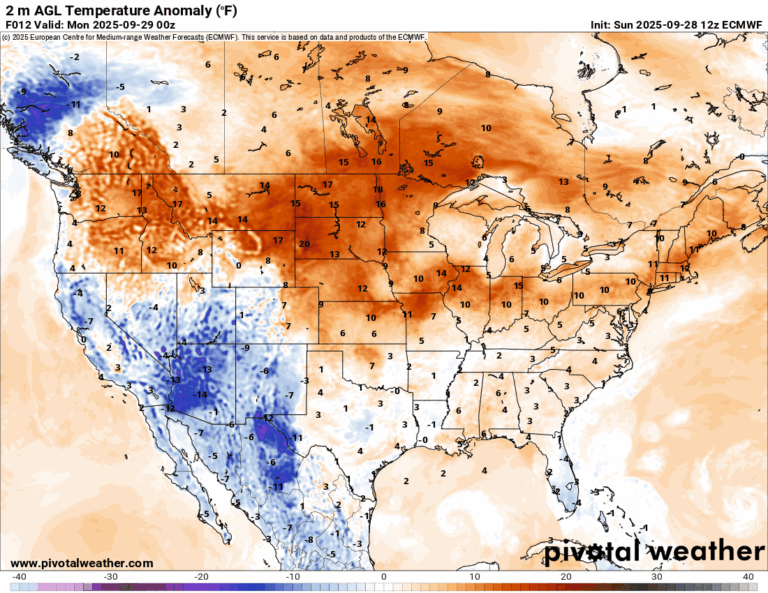 Mostly Dry and Above Normal This Week